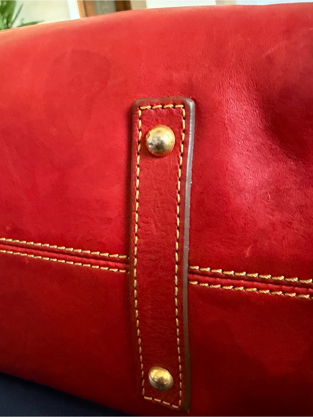 Dooney & Bourke Florentine Large Amelie Tote Red  Vachetta Leather - Picture 5 of 14
